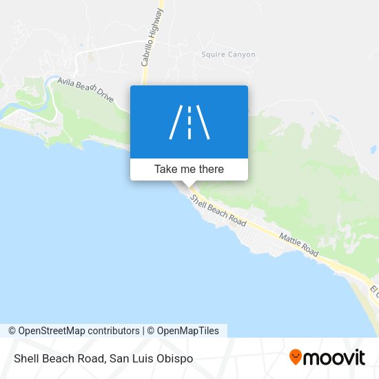 Shell Beach Road map
