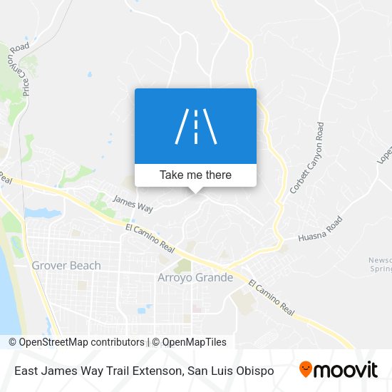 Mapa de East James Way Trail Extenson