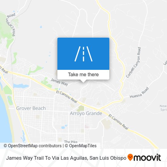 James Way Trail To Via Las Aguilas map