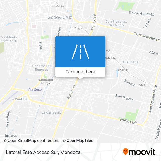 Lateral Este Acceso Sur map
