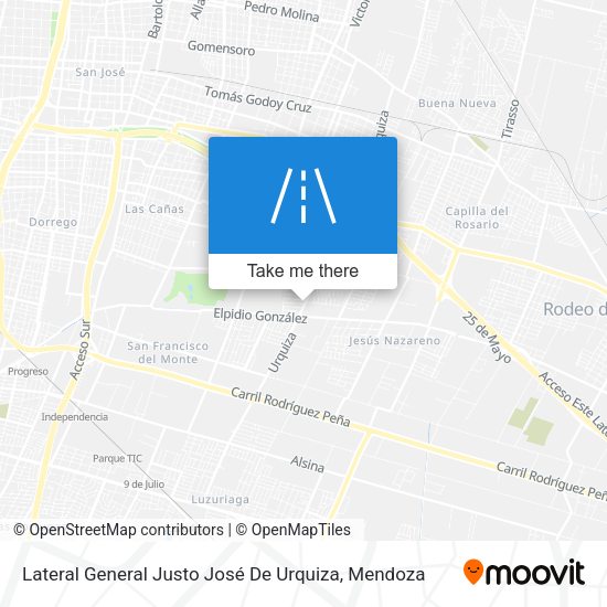Lateral General Justo José De Urquiza map