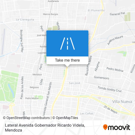 Lateral Avenida Gobernador Ricardo Videla map