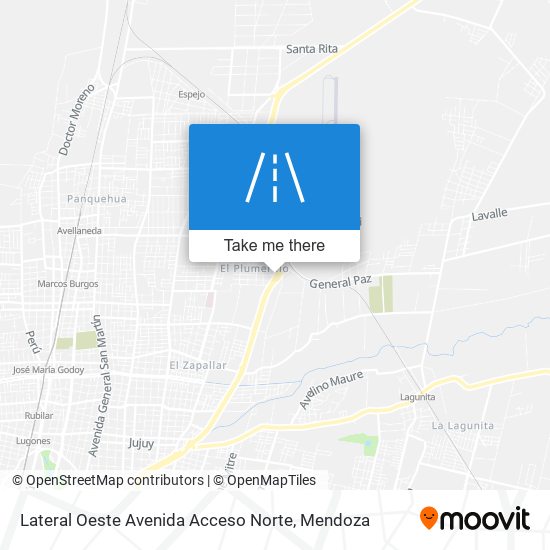 Mapa de Lateral Oeste Avenida Acceso Norte