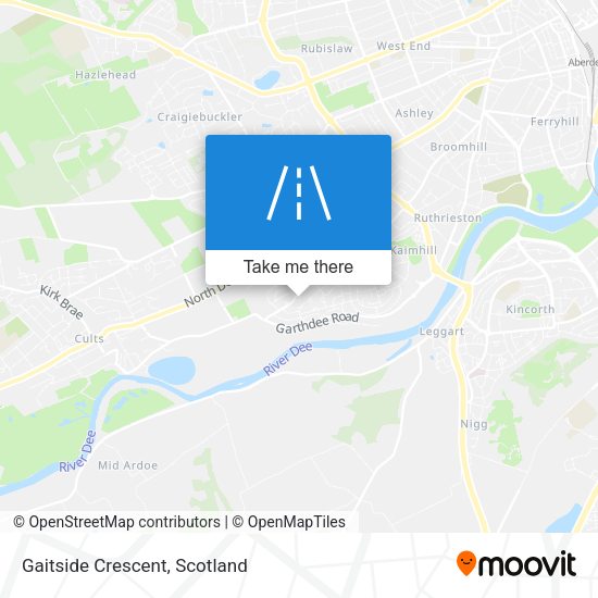 Gaitside Crescent map
