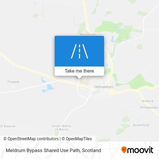 Meldrum Bypass Shared Use Path map