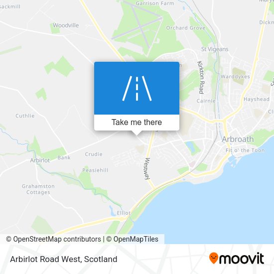Arbirlot Road West map