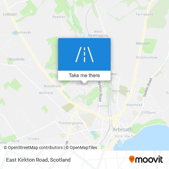 East Kirkton Road map