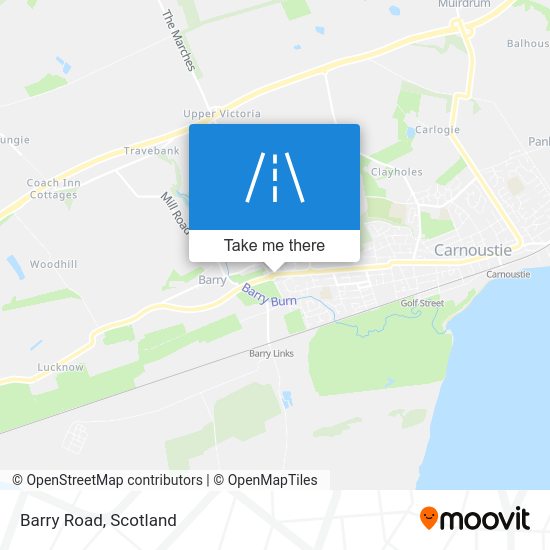 How to get to Barry Road, Carnoustie by bus or train?