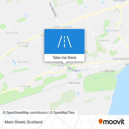 How to get to Main Street in Carnoustie by Bus or Train?