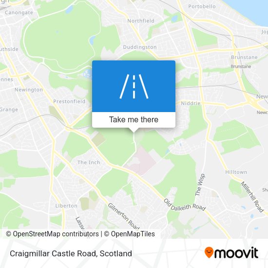 Craigmillar Castle Road map