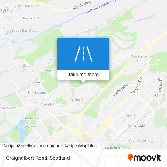 Craighalbert Road map