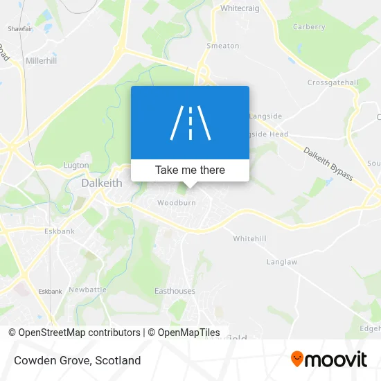 How to get to Cowden Grove, Dalkeith by bus or train?
