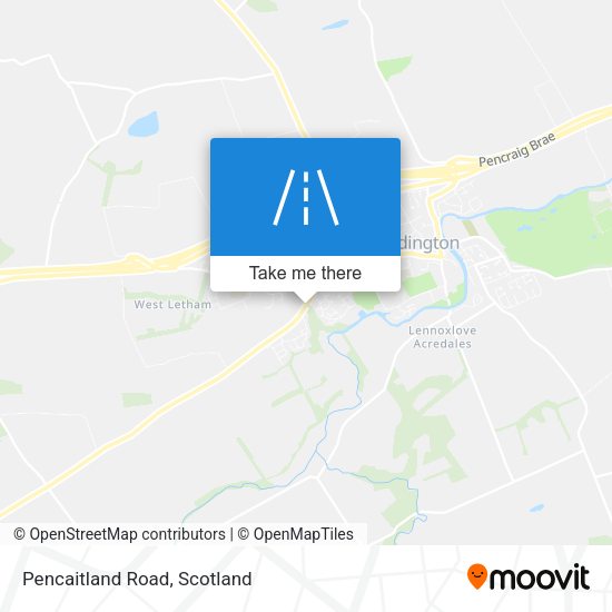 Pencaitland Road map
