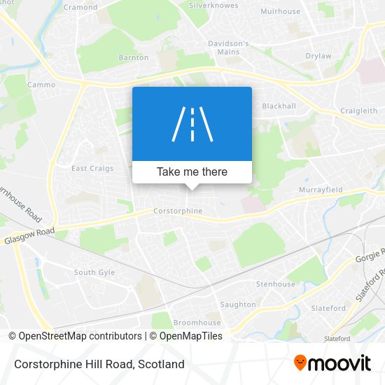 Corstorphine Hill Road map