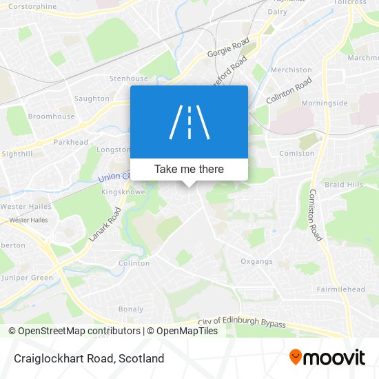 Craiglockhart Road map