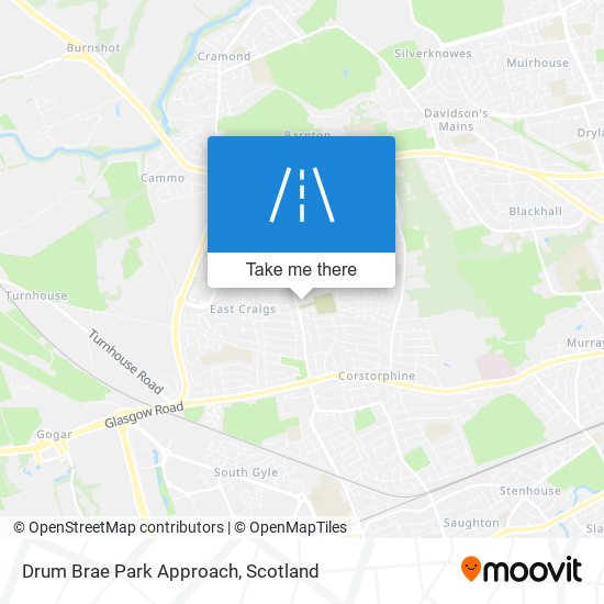 Drum Brae Park Approach map
