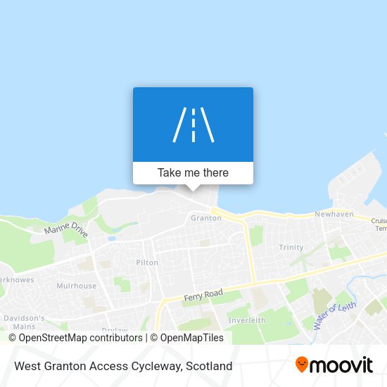 West Granton Access Cycleway map