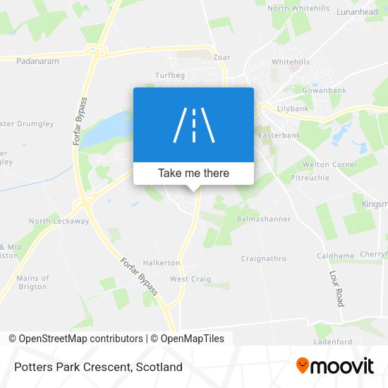 Potters Park Crescent map