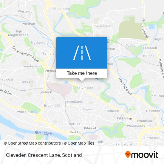 Cleveden Crescent Lane map