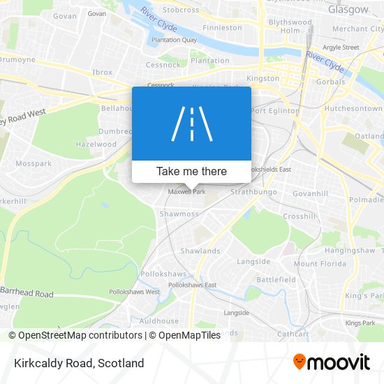 Kirkcaldy Road map