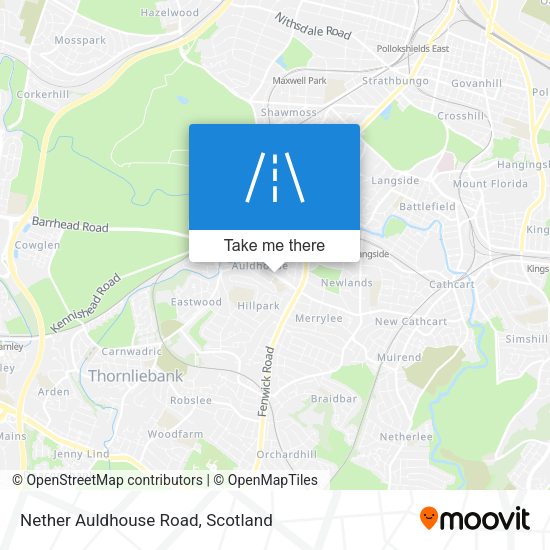 Nether Auldhouse Road map