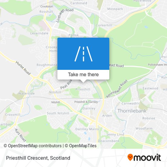 Priesthill Crescent map