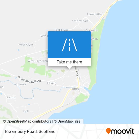 Braambury Road map