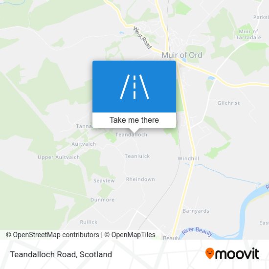 Teandalloch Road map
