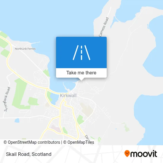 How to get to Skail Road, Kirkwall by bus, ferry or train?