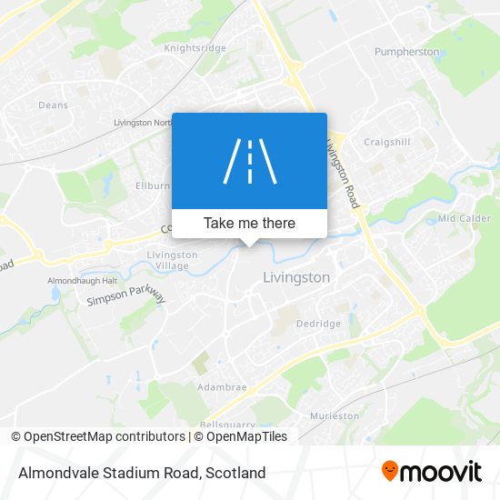 Almondvale Stadium Road map