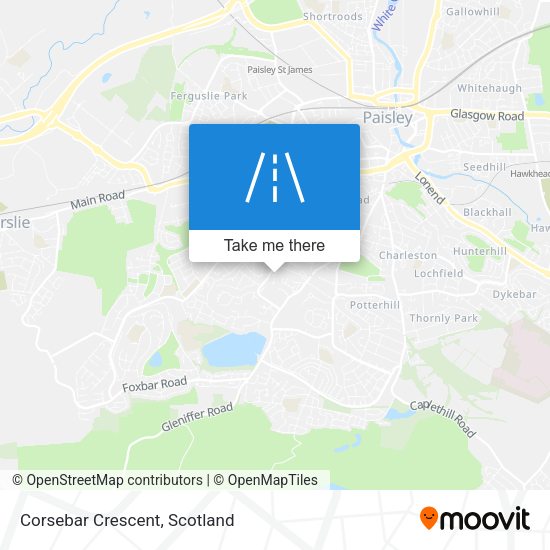 Corsebar Crescent map
