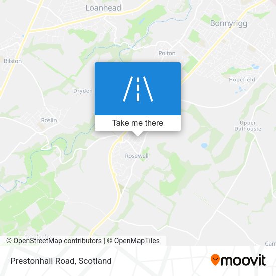 Prestonhall Road map