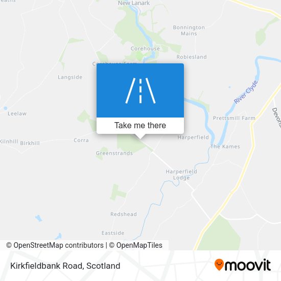 Kirkfieldbank Road map