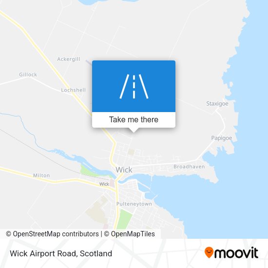 Wick Airport Road map