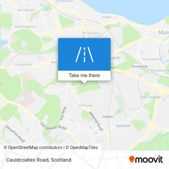 Cauldcoates Road map