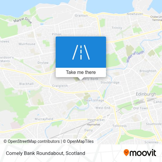 Comely Bank Roundabout map