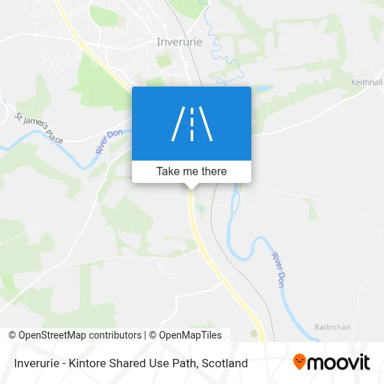 Inverurie - Kintore Shared Use Path map