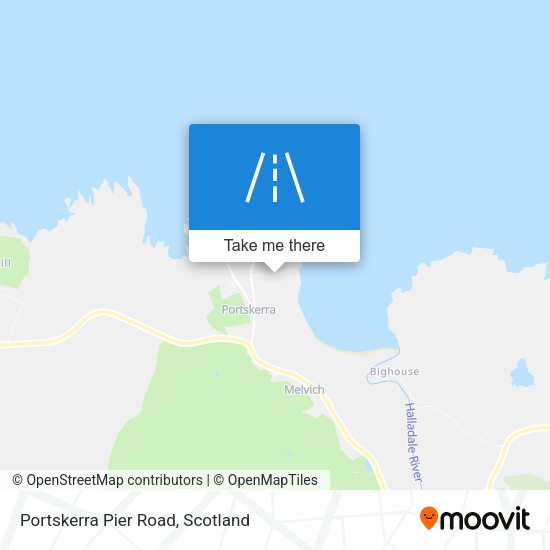 Portskerra Pier Road map