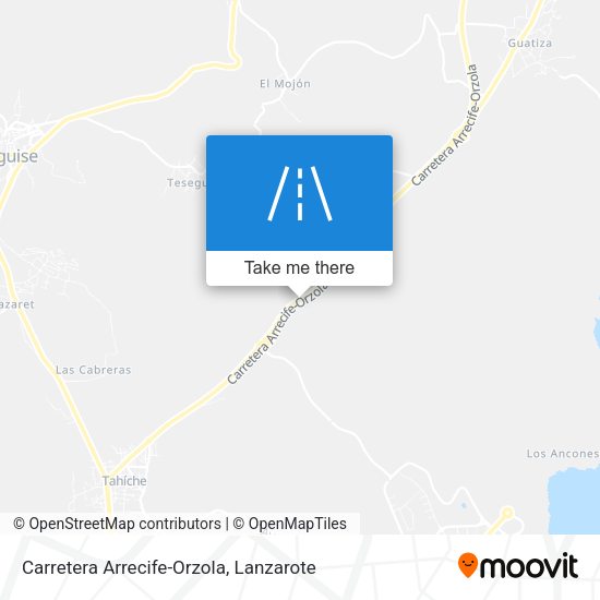Carretera Arrecife-Orzola map