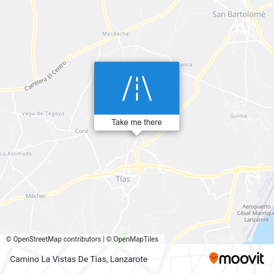 Camino La Vistas De Tias map