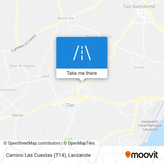 Camino Las Cuestas (T14) map