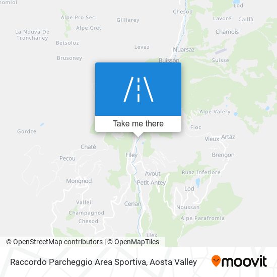 Raccordo Parcheggio Area Sportiva map