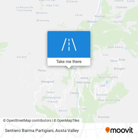 Sentiero Barma Partigiani map