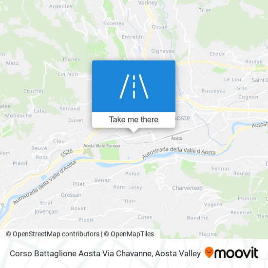 Corso Battaglione Aosta Via Chavanne map
