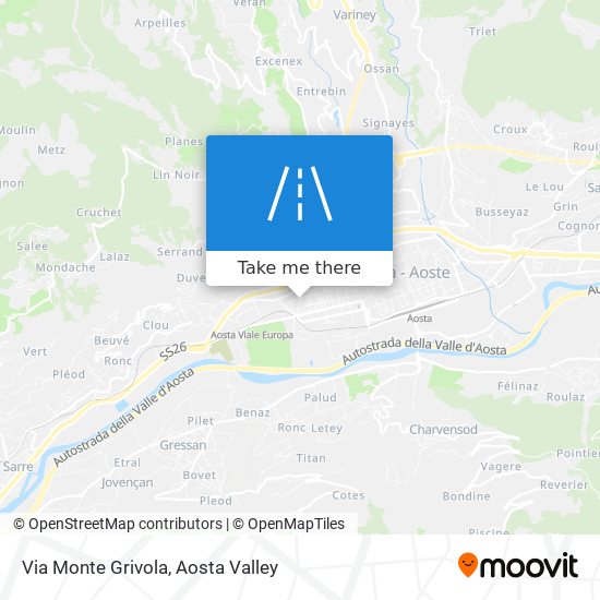 Via Monte Grivola map