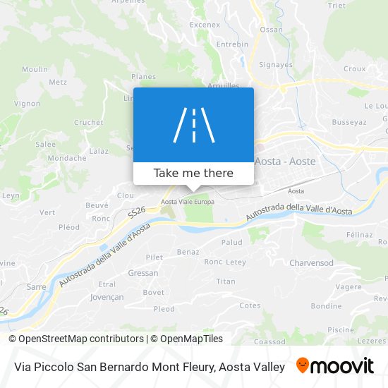 Via Piccolo San Bernardo Mont Fleury map