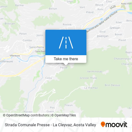 Strada Comunale Presse - La Cleyvaz map