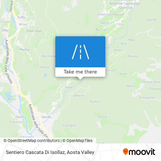 Sentiero Cascata Di Isollaz map