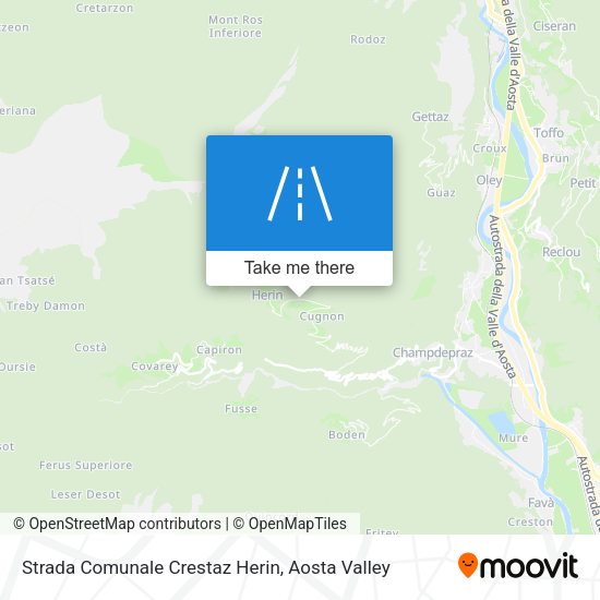 Strada Comunale Crestaz Herin map