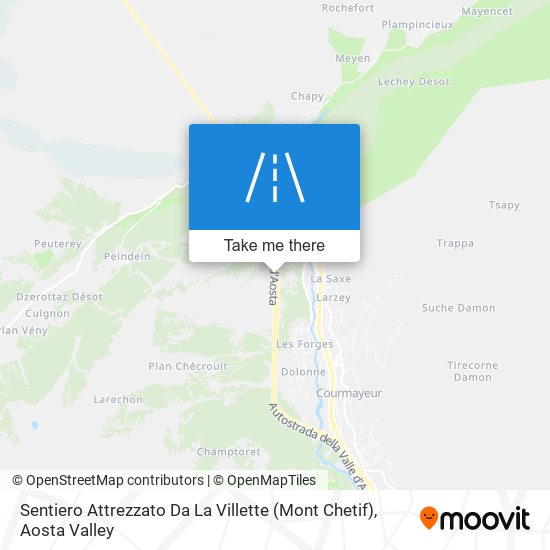 Sentiero Attrezzato Da La Villette (Mont Chetif) map